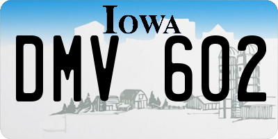 IA license plate DMV602