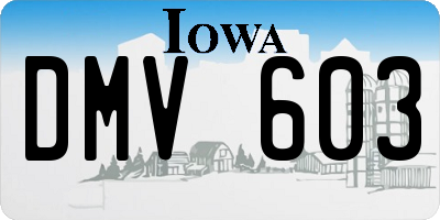 IA license plate DMV603