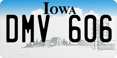 IA license plate DMV606