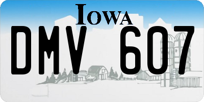 IA license plate DMV607