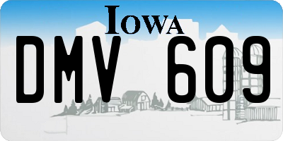 IA license plate DMV609