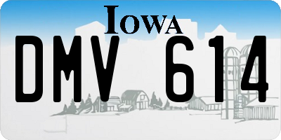 IA license plate DMV614