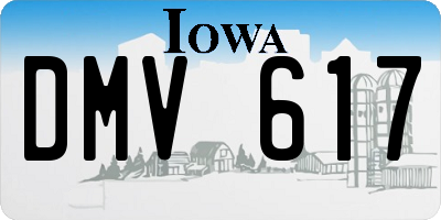 IA license plate DMV617