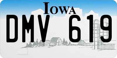 IA license plate DMV619