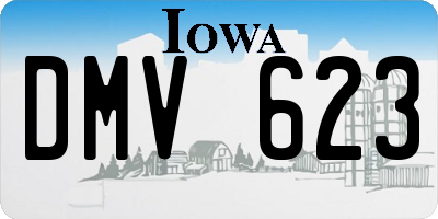 IA license plate DMV623