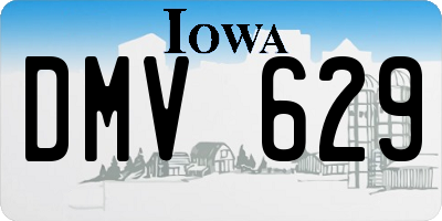 IA license plate DMV629