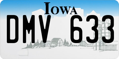 IA license plate DMV633