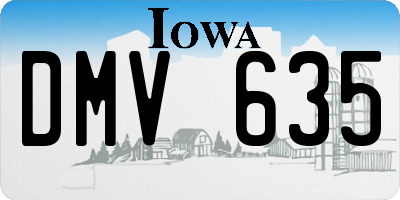 IA license plate DMV635
