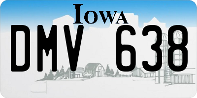 IA license plate DMV638