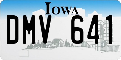 IA license plate DMV641