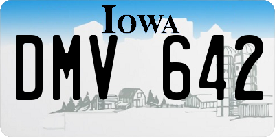 IA license plate DMV642