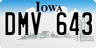 IA license plate DMV643