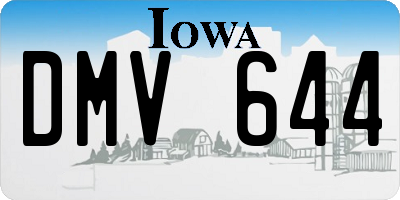IA license plate DMV644