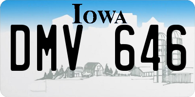 IA license plate DMV646