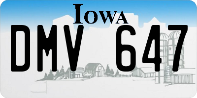 IA license plate DMV647