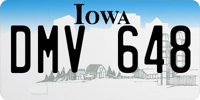 IA license plate DMV648