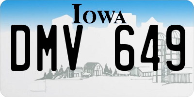 IA license plate DMV649
