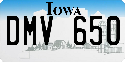 IA license plate DMV650