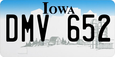 IA license plate DMV652