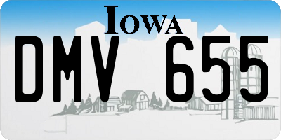 IA license plate DMV655