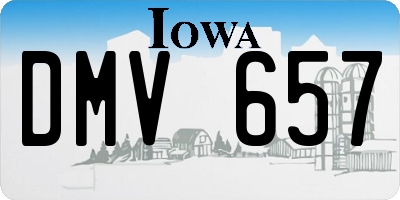 IA license plate DMV657
