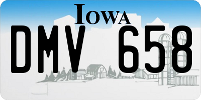 IA license plate DMV658