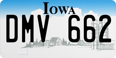IA license plate DMV662