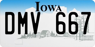 IA license plate DMV667