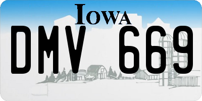IA license plate DMV669