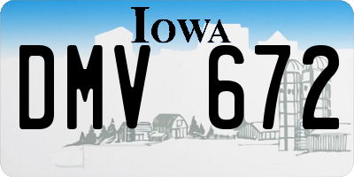 IA license plate DMV672