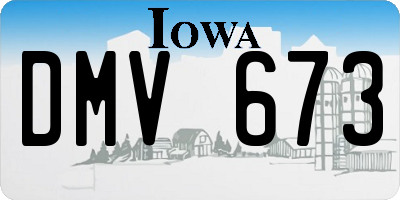 IA license plate DMV673