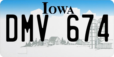 IA license plate DMV674