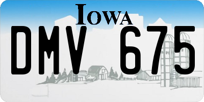 IA license plate DMV675