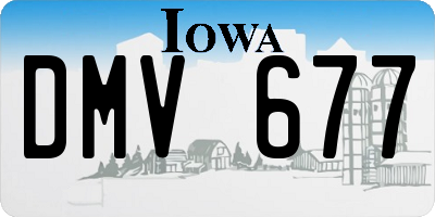 IA license plate DMV677