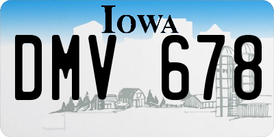 IA license plate DMV678