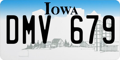 IA license plate DMV679