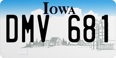 IA license plate DMV681