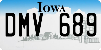 IA license plate DMV689