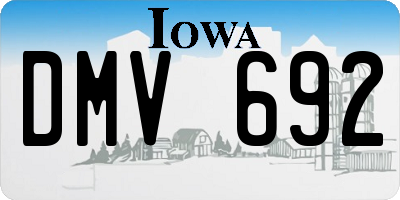 IA license plate DMV692