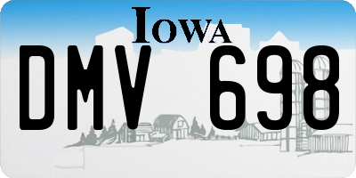 IA license plate DMV698