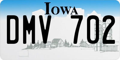 IA license plate DMV702