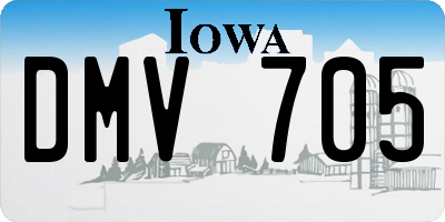 IA license plate DMV705
