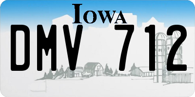 IA license plate DMV712