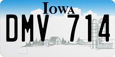 IA license plate DMV714