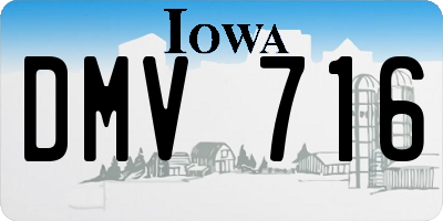 IA license plate DMV716