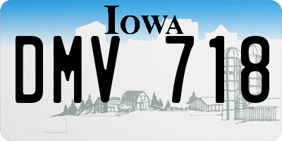 IA license plate DMV718