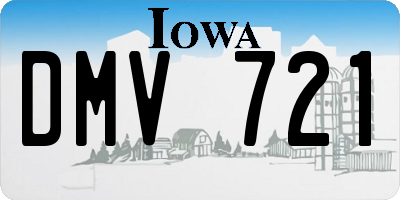 IA license plate DMV721