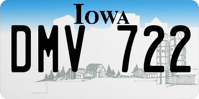 IA license plate DMV722