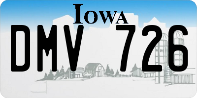 IA license plate DMV726