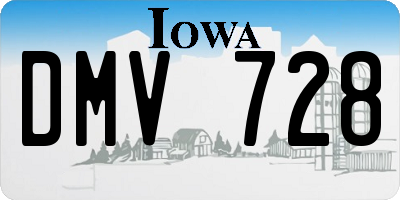IA license plate DMV728